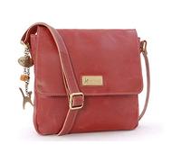 Catwalk Collection Handbags - Distressed Leather Cross Body Bag For Women - Medium Messenger - A5 Size Organiser Work Bag - Sabine M - Black