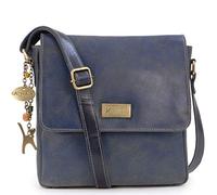 Catwalk Collection Handbags - Distressed Leather Cross Body Bag For Women - Medium Messenger Bag - A5 Size Organiser Work Bag - Sabine M - Blue