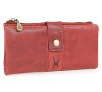 Catwalk Collection Handbags Genuine Leather 14 Card RFID Purse - Fiona Red | Women's Large Wallet, Phone Pocket, Coin Compartment, 2 Note Sections, Fits 14 Credit-Cards, ID Window, RFID Protected