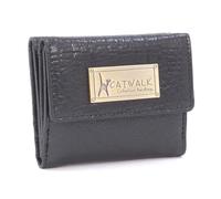 Catwalk Collection Handbags Genuine Leather 6 Card RFID Purse Eve Black