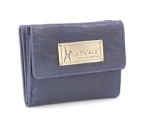Catwalk Collection Handbags Genuine Leather 6 Card RFID Purse Eve Blue