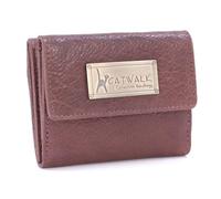 Catwalk Collection Handbags Genuine Leather 6 Card RFID Purse Eve Brown