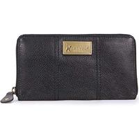 Catwalk Collection Handbags Genuine Leather 8 Card RFID Purse Gallery Black | Women's Large Wallet, Coin Compartment, Note Sections, Fits 8 Credit-Cards, RFID Protected, Secure Zip Closure