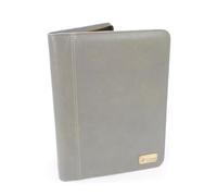 Catwalk Collection Handbags Genuine Leather A4 Document Folder Chloe Grey