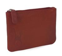 Catwalk Collection Handbags Genuine Leather Coin Purse Mimi Red-Silver