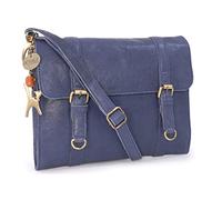Catwalk Collection Handbags Genuine Leather Cross-Body Bag - Amy | Small Messenger Bag for Women, Ladies Slim Satchel, Adjustable Detachable Strap, Zipped Pockets, Fits A5 Notebooks & Tablets