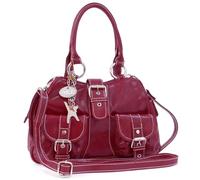 Catwalk Collection Handbags Genuine Leather Cross Body Bag Faith Red