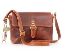 Catwalk Collection Handbags Genuine Leather Cross Body Bag - Freya | Medium Shoulder Bag for Women, Long Adjustable Crossbody Strap, Multiple Pockets, Flapover Closure, Slim Everyday Handbag