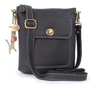Catwalk Collection Handbags Genuine Leather Cross Body Bag Laura Black