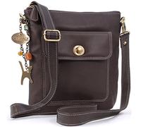 Catwalk Collection Handbags Genuine Leather Cross Body Bag Laura Brown