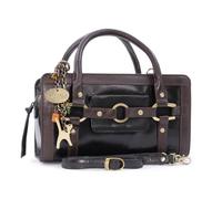 Catwalk Collection Handbags Genuine Leather Cross Body Bag Roma Black/Brown