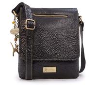 Catwalk Collection Handbags Genuine Leather Crossbody Bag - Anja | Women's Medium Messenger Bag, Adjustable Shoulder Strap, Anti-Theft Design, Zip Closure with Flap Over, Fits A5 Notebooks