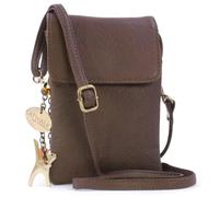 Catwalk Collection Handbags Genuine Leather Crossbody Bag Billie Brown