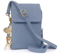 Catwalk Collection Handbags Genuine Leather Crossbody Bag - Billie | Small Phone Bag for Women, Flapover Cross-Body Handbag, Adjustable Detachable Strap, Multiple Pockets, Anti-Theft Design