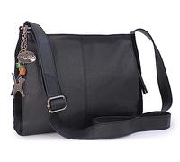 Catwalk Collection Handbags Genuine Leather Crossbody Bag Charlotte Black