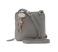 Catwalk Collection Handbags Genuine Leather Crossbody Bag Lena Grey