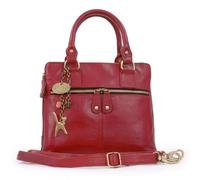 Catwalk Collection Handbags Genuine Leather Crossbody Bag Vicky Red