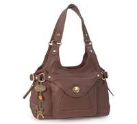 Catwalk Collection Handbags Genuine Leather Shoulder Bag - Roxanna | Women's Medium Top Handle Bag, Secure Zip Closure, Multiple Pockets, Hobo Bag for A5 Notebooks, Everyday Organiser Handbag