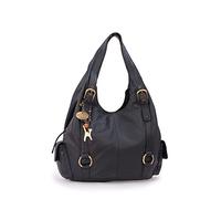 Catwalk Collection Handbags Genuine Leather Shoulder Tote Bag Alex | Women's Large Hobo Bag, Ladies Handbag with Multiple Compartments, Zipped Main Compartment, Big Double Handle Bucket Bag