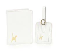 Catwalk Collection Handbags Gift Set - Luggage Tag & Passport Cover - White