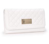 Catwalk Collection Handbags - Ladies Large Purse with Gift Box - 14 Card Slots & Coin Pocket - Quilted Leather - RFID - Gemma - White X