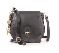 Catwalk Collection Handbags - Ladies Leather Saddle Bag - Medium Cross Body Bag - Adjustable Shoulder Strap - Isabella - Brown
