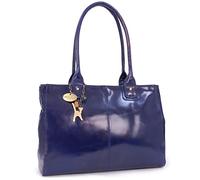 Catwalk Collection Handbags - Ladies Leather Tote - Large A4 Work Bag For Women - Shoulder Bag With Multiple Compartments - Kensington - Blue