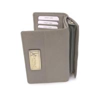 Catwalk Collection Handbags - Ladies Medium Leather Purse - Women's Trifold Wallet with 8 Card Slots & Zip Coin Pocket - RFID - Victoria - Grey