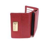 Catwalk Collection Handbags - Ladies Medium Leather Purse - Women's Trifold Wallet with 8 Card Slots & Zip Coin Pocket - RFID - Victoria - Red