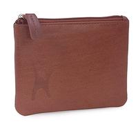 Catwalk Collection Handbags - Ladies Small Leather Coin Purse - Zip Pouch with Credit Card and Coin Pocket - RFID - Gift Boxed - Mimi - Tan