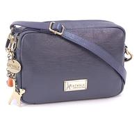 Catwalk Collection Handbags - Ladies Small Leather Cross Body Bag - Women's Messenger Camera Bag - Adjustable Strap - Polly - Blue