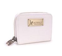 Catwalk Collection Handbags - Ladies Small Leather Zip Purse - Women's Wallet - Coin Purse with 13 Card Slots - RFID Protection - Isla - White