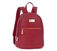 Catwalk Collection Handbags - Leather Anti Theft Backpack For Women - Ladies Large Rucksack - Multiple Pockets and Compartments - Fern - Red