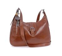 Catwalk Collection Handbags - Leather Shoulder Bag For Women - Medium Crossbody Tote Bag - Handbag With Multiple Compartments - Harlie - Tan
