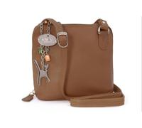 Catwalk Collection Handbags Lena - Small Crossbody Bag - Tan