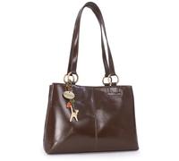 Bellstone Leather Shoulder Tote Bag With Three Compartments Catwalk Collection Handbags Brown Medium