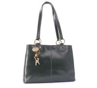 Catwalk Collection Handbags - Patent Leather Shoulder Bag For Women - Medium Tote Bag - Handbag With Multiple Compartments - Bellstone - Green