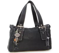 Catwalk Collection Handbags - Soft Leather Shoulder Bag For Women - Medium Slouchy Top Handle Bag - Jane - Black
