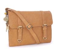 Catwalk Collection Handbags Women's Amy Leather Crossbody Messenger Bag in Tan | Size: Small Catwalk Collection Handbags Tan Small