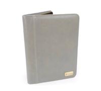 Catwalk Collection Handbags Women's Khloe Leather A4 Zipped Conference Folder With Notepad in Grey Catwalk Collection Handbags Grey A4