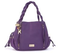 Catwalk Collection Handbags - Women's Large Leather Hobo Shoulder Bag - Tote Bag With Zip - Handbag With Multiple Compartments - Caz - Purple
