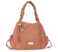 Catwalk Collection Handbags - Women's Large Leather Hobo Shoulder Bag - Tote Bag With Zip - Handbag With Multiple Compartments - Caz - Tan