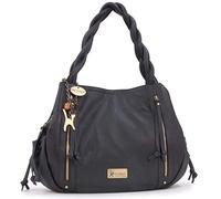 Catwalk Collection Handbags - Women's Large Leather Hobo Shoulder Bag - Tote Bag With Zip - Handbag With Multiple Compartments - Caz - Black