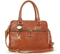 Victoria Large Leather Tote Bag With Multiple Compartments Catwalk Collection Handbags Tan Large