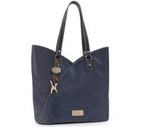 Catwalk Collection Handbags - Women's Large Tote Bag With Zip - Tulip Shoulder Bag - Distressed Leather Handbag - Abigail - Blue