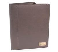 Catwalk Collection Handbags - Women's Leather A5 Conference Folder - Zip Travel Document Holder - Fits Tablet and Business Cards - Angela - Grey