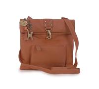Catwalk Collection Handbags - Women's Leather Anti Theft Cross Body Bag - Small Messenger Bag - Adjustable Shoulder Strap - Dispatch - Tan
