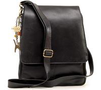 Catwalk Collection Handbags - Women's Leather Cross Body Bag - Large Messenger - A4 Size Office Work Bag - City - Black
