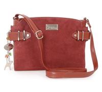 Catwalk Collection Handbags - Women's Leather Cross Body Bag - Medium Handbag - Adjustable Strap - Smooth Leather And Suede - Amanda - Red