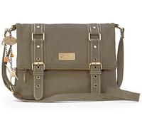 Catwalk Collection Handbags - Women's Leather Cross Body Bag - Medium Messenger Bag - Adjustable Shoulder Strap - Abbey Road - Dark Grey